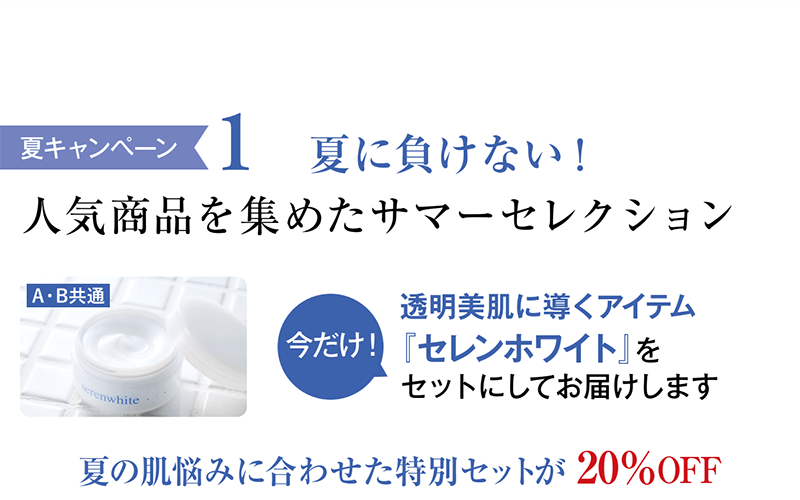 夏キャンペーン1 夏に負けない！人気商品を集めたサマーセレクション