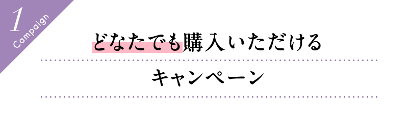 どなたでも購入いただけるキャンペーン