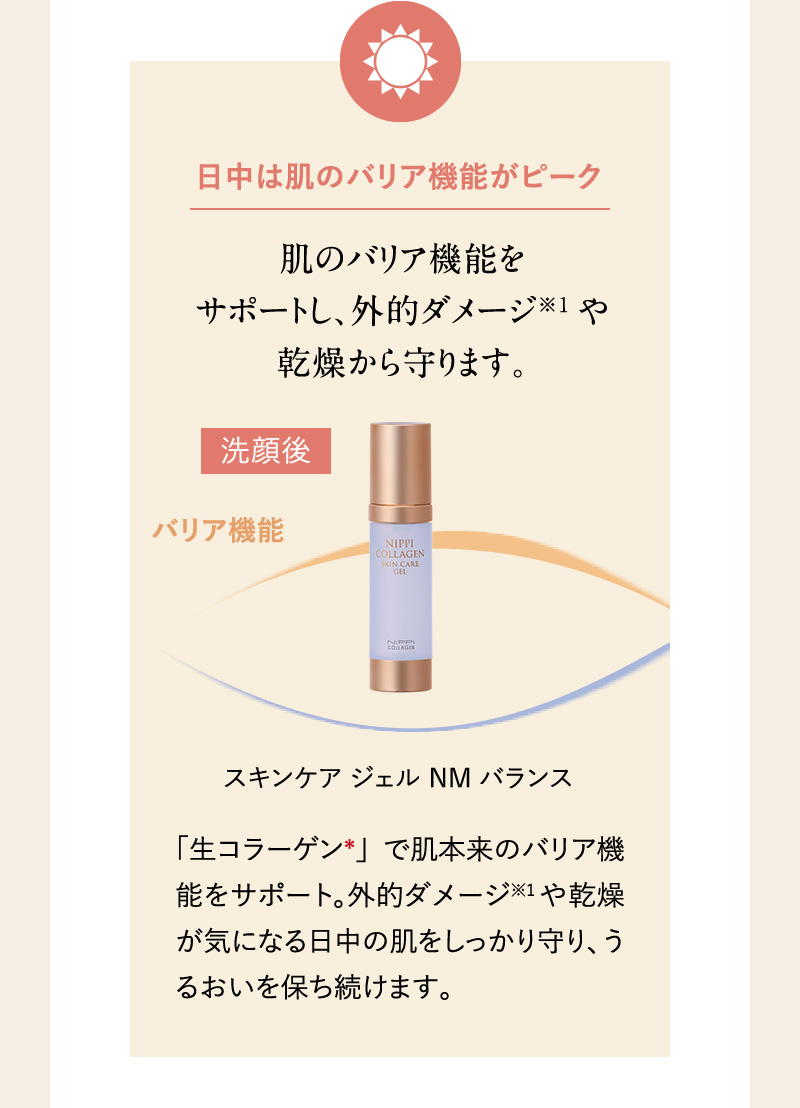 日中は肌のバリア機能がピーク