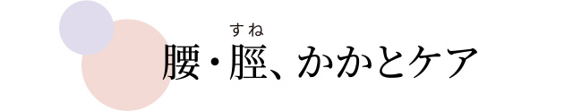 腰・脛、かかとケア