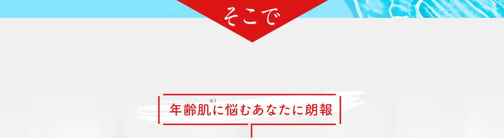 そこで 年齢肌※1に悩むあなたに朗報
