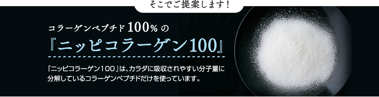 コラーゲンペプチド100%の 『ニッピコラーゲン100』