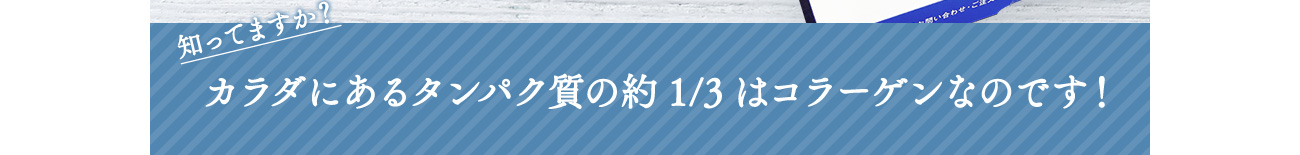 カラダにあるタンパク質の約1/3はコラーゲンなのです！