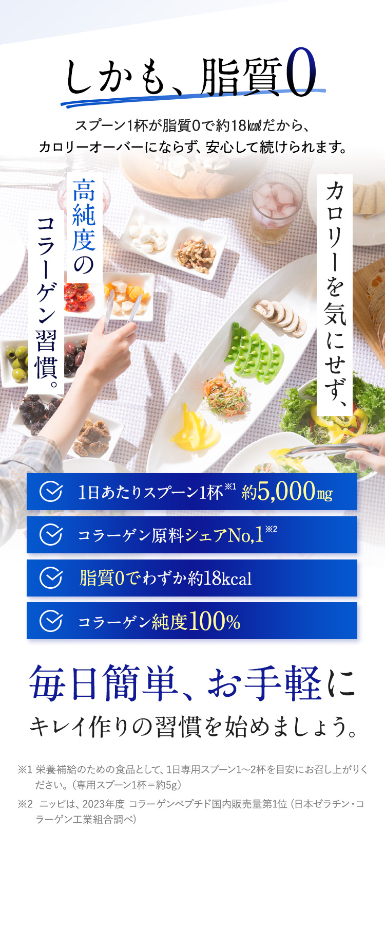 しかも、低カロリー。スプーン1杯が約18kcalだから、カロリーオーバーにならず、安心して続けられます。