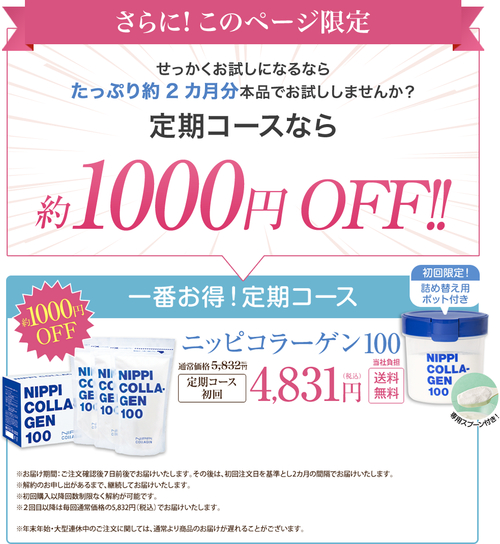 ニッピ コラーゲン100  定期コース