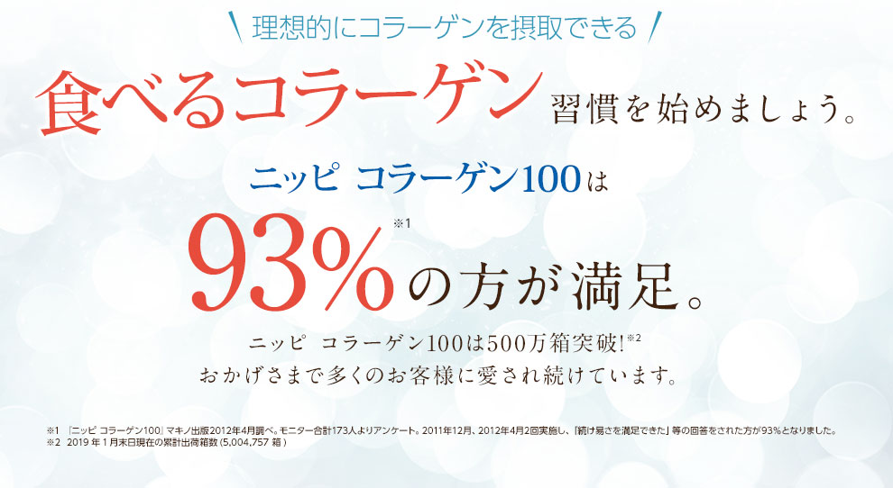 理想的にコラーゲンを摂取できる食べるコラーゲン習慣を始めましょう。